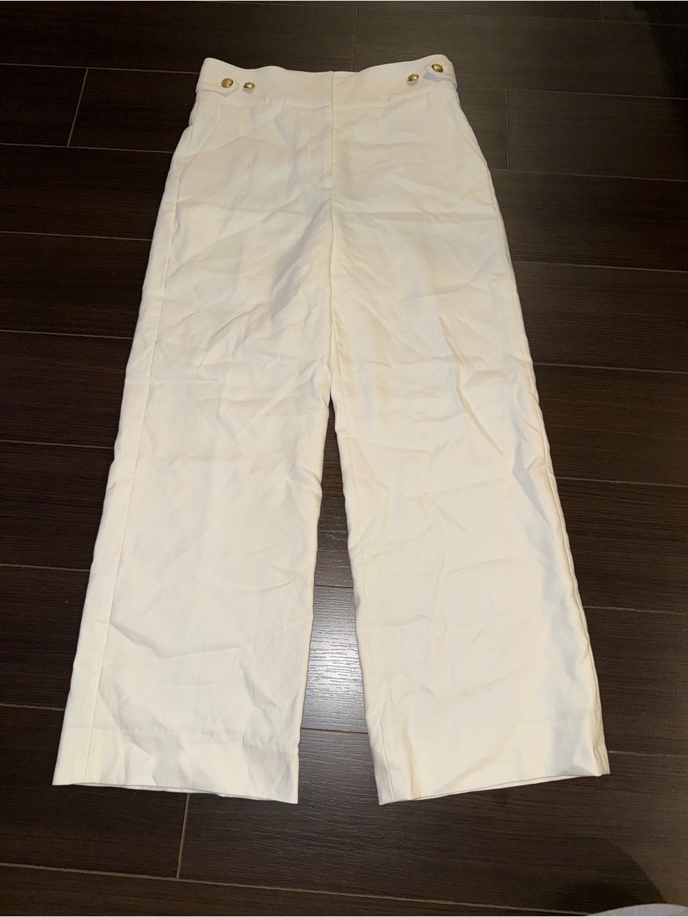 VERONICA BEARD AUBRIE PANTS High-Waist Wide-Leg Pants in White - Picture 5 of 10